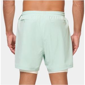 กางเกงขาสั้นกีฬาตาข่ายระบายอากาศแบบ2-in-1สำหรับผู้ชายกีฬาสีทึบปรับแต่งได้คุณภาพสูงไซส์ใหญ่พิเศษแห้งเร็วเป็นมิตรกับสิ่งแวดล้อม - Product Image 3