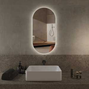 Specchio da Bagno Ovale Moderno Reversibile 40x80 con Retroilluminazione in Vetro - Product Image 2