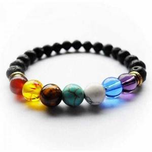 Trusted Manufacturer's Best Price <b>Chakras</b> <b>Bracelet</b> Reiki Healing Balancing Round Beads Eco-Friendly Gemstone Material - Product Image 2