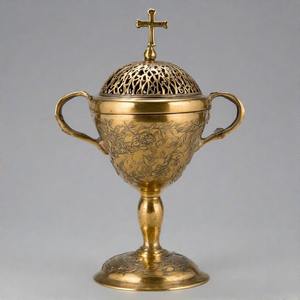 Incensario colgante de latón tradicional de fuego sagrado, quemador de incienso de Iglesia Vintage para ambiente ceremonial y espiritual - Product Image 5