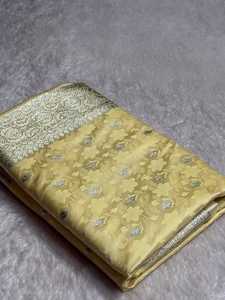 Saree Tradicional Banarasi Mashru Katan Tejido a Mano, Muy Popular, Protección Solar, Secado Rápido, Fácil de Usar en Todas las Estaciones - Product Image 4