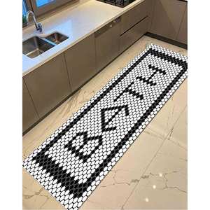 พรมเชนิลล์สีดำและสีขาว: ของตกแต่งห้องน้ำสไตล์โมเดิร์น พรมนุ่มแบบไม่ถักทอ - Product Image 4