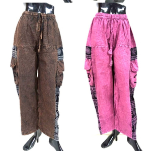 Pantalon cargo en coton, moderne et élégant, double poche, classique, multicolore, taille unique, taille élastique, unisexe - Product Image 1