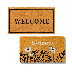 Natural <b>Coir</b> Fiber WELCOME <b>MATS</b> RUGS with PVC Handmade Entryway <b>Mat</b>, Anti-Dust & Decorative - Product Image 1