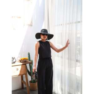 Ensemble deux pièces chemisier et pantalon - Noir - Product Image 3
