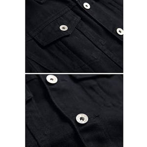 Vêtements grande taille pour hommes surdimensionnés veste en jean vintage personnalisée en coton noir prix d'usine automne Stock bas quantité minimale de commande - Product Image 3