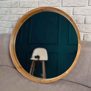 Top vente rond dentaire miroir décoration murale cadre en bois artisanat Design moderne de l'Inde - Product Image 2