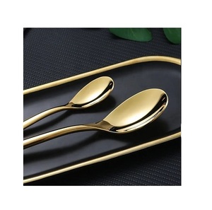 Cubiertos PVD dorados de lujo de acero inoxidable para boda, conjunto de cuchara y tenedor, pulido con espejo, seguro y saludable, gran oferta - Product Image 5