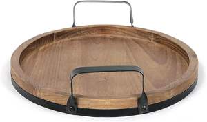 Bandejas para servir de metal de lujo modernas personalizadas Bandeja decorativa de Ramadán de boda de hierro artesanal en varios colores - Product Image 6