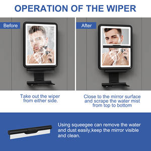 Capteur tactile interrupteur luminosité réglable noir carré Anti brouillard douche sans brouillard pour rasage <span class=keywords><strong>miroir</strong></span> avec lumière LED - Product Image 2