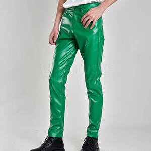 Pantalons en cuir pour hommes en matériaux de haute qualité Pantalon en cuir imprimé de logo personnalisé au meilleur prix Vente en gros - Product Image 3