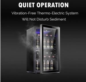 Nevera para Vinos Antarctic Star de 26 Botellas y 130 Latas, Refrigerador de Bebidas, Bodega, Nevera para Cerveza y Refrescos con Puerta de Vidrio Transparente, Nevera de Bar - Product Image 2