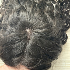 Topper de PU de seda 5,5x5,5 para <span class=keywords><strong>mujer</strong></span>, Color <span class=keywords><strong>Natural</strong></span>, doble seda, 100%, cabello humano, Clip, aspecto <span class=keywords><strong>Natural</strong></span>, novedad - Product Image 4