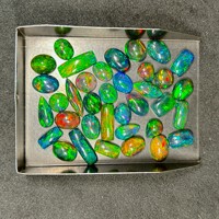 Opale noire éthiopienne naturelle de qualité supérieure, pierres brutes multicolores facettées de 5 à 20 mm, forme ovale, pierre précieuse pour la fabrication de bijoux
