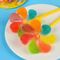 Sucettes Gommeuses en Forme de Moulin à Vent Colorées et Rotatives, Halal, pour Fêtes d'Enfants, Vente en Gros, Marque Privée