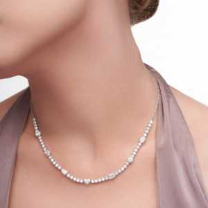 สร้อยคอ Aurora Charm 10.00 กะรัต ทองคำขาว 14K ประดับเพชร สร้อยคอหมั้น สร้อยคอเจ้าสาว เครื่องประดับทำมือ ขนาดสั่งทำได้ - Product Image 1