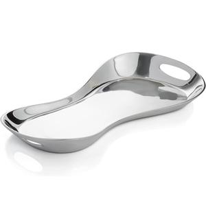 Handcrafted Elegant <b>Silver</b> Metal Platter Bowl Set Unique Floral Accent Modern Centerpiece Premium Handmade Decorative Serving - Product Image 3