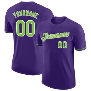 Direct Engro Sportswear Wholesale Custom <b>Purple</b> Neon Green-White Performance T-<b>Shirt</b> - Product Image 1