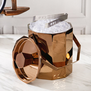 Seau à glace en acier inoxydable or rose pour le vin refroidisseur de champagne isolé à double paroi pour la maison, le bar, la fête et le restaurant - Product Image 6