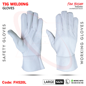 Unlined OEM Premium Goat Leather White Tig Welding Gloves With Maximum Protection Wing <b>Thumb</b> Styled luvas de soldagem tig - Product Image 5