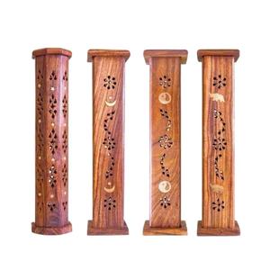 Base de incienso de madera natural, soporte para palo, quemador, receptor de cenizas, soporte para palo de alta calidad para decoración del hogar. - Product Image 2