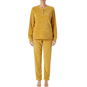 Ropa de Dormir de Forro Polar Estampado para Mujer, de Secado Rápido, Suave, Cálida y Acogedora, de Manga Larga, para Estar en Casa - Product Image 4