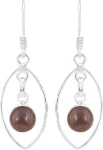 Smoky Quartzอัญมณีที่ดีที่สุดการออกแบบHandmade Simple 925 เงินสเตอร์ลิงต่างหูผู้หญิงแฟชั่นห้อยต่างหูเครื่องประดับ - Product Image 4