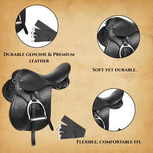 Selle de course de chevaux en cuir véritable |   Selle de saut d'obstacles |   Équipement d'équitation de qualité supérieure |   Conception durable |   Meilleur prix de gros - Product Image 4