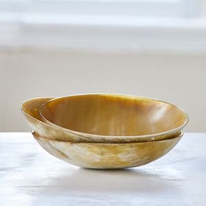 SOUPE FAIT À LA MAIN DE HAUTE QUALITÉ ARTISANAL BOL EN CORNE POLI Ustensiles de cuisine pour servir la soupe Nouilles Bol en corne élégant - Product Image 1