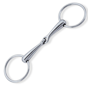 Bridon d'équitation avec joues à anneaux mobiles, bouche à articulation simple et finition polie lisse pour usage professionnel - Product Image 3