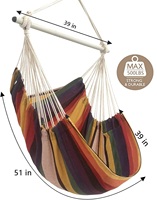 Hamac de camping, chaise suspendue, hamac d'intérieur pour chambre à coucher, barre d'écartement en acier avec anneaux antidérapants, intérieur et extérieur