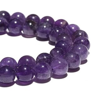 Wholesale Natural Amethyst Round Gemstone <b>Beads</b> Strand Smooth Polished Purple <b>Crystal</b> Loose <b>Beads</b> Jewelry Making DIY <b>Bracelet</b> - Product Image 1