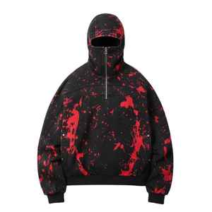 Sweat à capuche en polaire épais avec masque intégral, design moderne et décontracté, idéal pour la chaleur des tenues d'hiver - Product Image 6