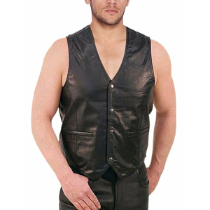 Chaleco de cuero transpirable 2025 estilo clásico informal con lado sin mangas ropa exterior de invierno fabricante precio al por mayor - Product Image 5