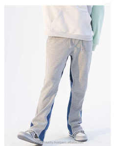 Custom Logo Men's Casual Flared Pant Streetwear <b>Joggers</b> 100% Cotton Elastic Waistband Flare Sweatpants Trousers New Style - Product Image 4