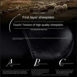 Veste en cuir marron vintage pour homme, col en fausse fourrure, épaisse, coupe-vent, chaude, en laine et mélanges, vêtements de luxe - Product Image 5
