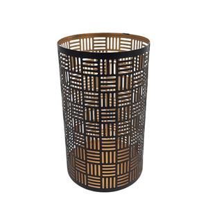 Nouveau support de photophore unique en métal de fer de concepteur Bougeoir de style moderne fini enduit de poudre jaune - Product Image 3