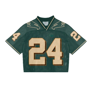 Camiseta de fútbol americano retro personalizada para hombre, camiseta recortada cuadrada con cuello en V, Top de malla de sublimación, ropa deportiva de estilo de fútbol Vintage - Product Image 4