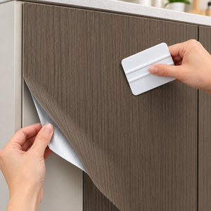 Película Autoadhesiva de PVC con Diseño de Madera Gris Oscuro MORLENX, Impermeable, para Renovar Muebles y Gabinetes - Product Image 5