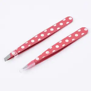 Mini Hair Removal Tweezers Stainless Steel Eyebrow Tweezers Pink Point White Tip Point Face Harmless Makeup Beauty Tool