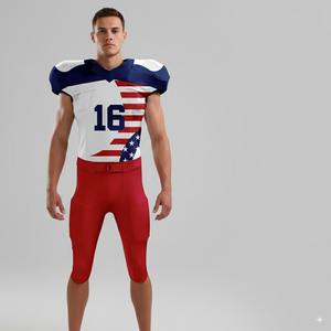 เสื้อเจอร์ซีย์และกางเกงขาสั้นสไตล์อเมริกันฟุตบอลสวมใส่สบายระบายอากาศปักโลโก้ได้ - Product Image 1