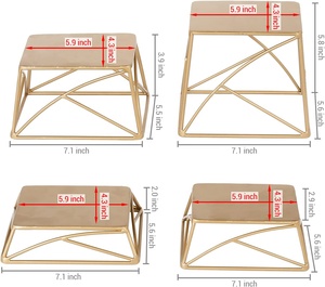 Support à gâteau métallique doré lumineux, support d'exposition de Dessert de Cupcake de taille personnalisée en treillis métallique structuré Royal - Product Image 4