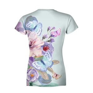 Camiseta estampada personalizada de alta calidad para mujer, camiseta de sublimación transpirable de secado rápido para mujer, camiseta de calle de talla estadounidense para mujer - Product Image 4