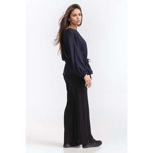 Chemisier simple et élégant à col bateau pour le printemps/été, mode décontractée Y2K, imprimé floral brodé sur satin en coton tricoté, tailles XS à XL - Product Image 4