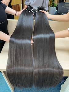 Extensions de cheveux Remy vietnamiens vierges vente en gros 100% cuticules de cheveux humains alignés os droit trame unique - Product Image 5