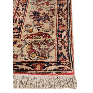 Tapis en soie bleue noués à la main Gulmarg Pae-6210, rectangulaires, en viscose, à motifs médaillon et patchwork abstrait, techniques artisanales pour la maison et la voiture - Product Image 4