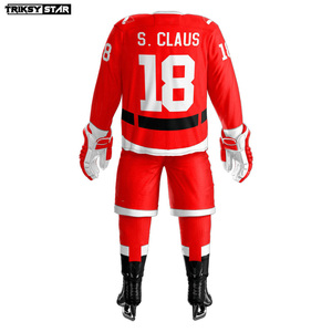 Unisex thăng hoa <span class=keywords><strong>Ice</strong></span> Hockey thống nhất tùy chỉnh được thiết kế 100% polyester quần Bộ thêu cá nhân Hockey Jersey - Product Image 5