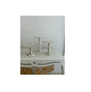 Soporte de pastel ecológico de 3 niveles de aluminio moderno de último diseño para decoración de fiesta de cumpleaños con niquelado - Product Image 1