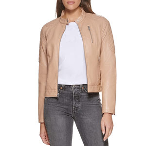 Chaqueta de cuero de diseño personalizado 2025, chaqueta de cuero de Color sólido para mujer, ropa de calle, chaqueta de cuero para mujer hecha en Pakistán - Product Image 5