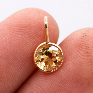 หินซิทรีนสีทองธรรมชาติคุณภาพสูง14K จี้อัญมณีสีเหลืองทองทำด้วยมือสำหรับผู้หญิงขายส่ง - Product Image 3
